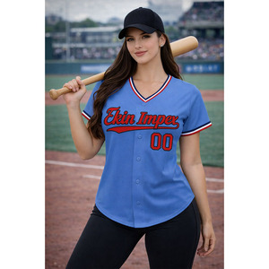Maillots de baseball personnalisés brodés pour hommes, vente en gros OEM, avec boutons, uniformes de baseball sur mesure - Product Image 5