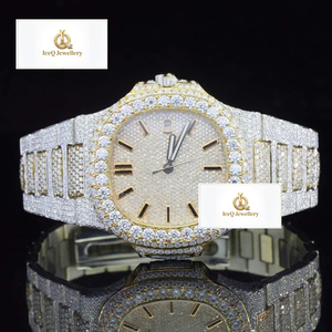 Reloj de Pulsera de Lujo Personalizable con Diamantes de Moissanita VVS, Estilo Hip Hop, para Fiestas y Ocasiones Especiales - Product Image 4