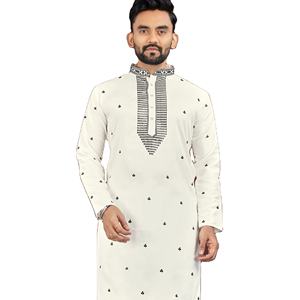 Tissu de soie de qualité supérieure avec broderie Sequance Work mens kurta - Product Image 1