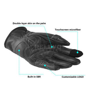 Gants de moto de course pour hommes à doigts entiers, logo personnalisé, gants de moto d'été respirants en cuir de chèvre, vente en gros - Product Image 4