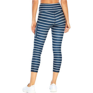 High Waisted Striped <b>Leggings</b> <b>With</b> <b>Pockets</b> Sporty Women's Yoga Pants Stretch Breathable Knitted Fabric All Seasons Wear - Product Image 2
