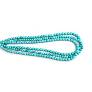 Perles rondes lisses en turquoise Sleeping Beauty Arizona 6-8mm, pierres précieuses naturelles en vrac pour la fabrication de bijoux, fournitures en gros - Product Image 2