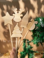Jouets décoratifs Bâtons en bois poli - Baguettes magiques en bois naturel imitation antique Kits de Noël tendance 2023