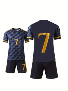 Conjunto de Uniforme de Fútbol Sublimado Personalizado en Morado y Negro, para Adultos, Unisex, de Poliéster Transpirable, con el Número 00 Impreso - Product Image 2