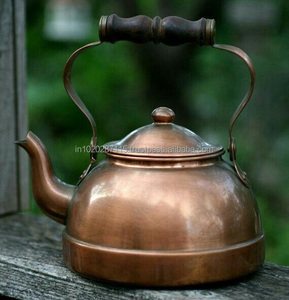 กาต้มน้ำทองแดงที่ได้รับแรงบันดาลใจจาก Boho ทำด้วยมือและด้านข้างที่ขัดเงาเหมาะสำหรับบ้านทางจิตวิญญาณหรือสถานีน้ำชา - Product Image 6