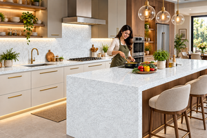 Comptoirs en quartz poli gris Afyon de haute qualité pour grossistes – Plans de travail personnalisés pour salles de bain et îlots de cuisine – Dalles finition premium - Product Image 2