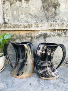 Taza de Cerveza de Alta Calidad Hecha a Mano con Diseño de Lobo Fenrir de Juego de Tronos, Inspirada en el Mundo Vikingo Nórdico, Hecha con Cuerno de Búfalo Real, para Cerveza, Vino o Mosto - Product Image 2