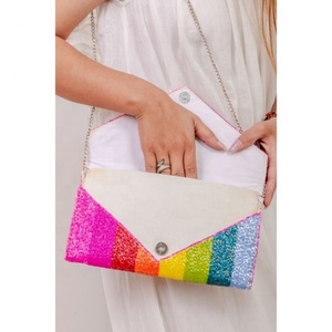 LW Fashionable Bead Cross Body Banjara Purse <b>Chain</b> Clutch Handbag for Summer Weddings Bride's <b>Name</b> Bag Comfortable Shoulder Bag - Product Image 4