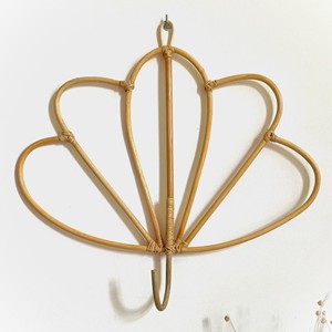 Seashell inspired rattan cane wall <b>hook</b> handmade <b>display</b> <b>hooks</b> retail store supplies wholesale - Product Image 1