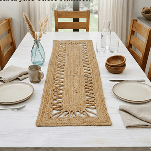 13 x 48 Inches Natural Jute Decorative <b>Table</b> <b>Runner</b> – Boho Woven <b>Dining</b> <b>Runner</b> for Farmhouse & Natural <b>Table</b> Decor - Product Image 3