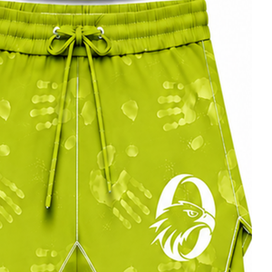 Lime Green <b>White</b> <b>Swim</b> <b>Shorts</b> Lightweight Quick Dry Breathable Drawstring Waist Training Performance Athletic Swimming Sportswear - Product Image 3