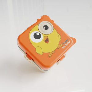 Lonchera infantil cuadrada de plástico con diseño de pollito, 1 compartimento, a prueba de fugas, contenedor de almacenamiento de alimentos, lonchera para oficina - Product Image 1