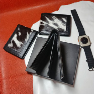Portefeuille en cuir de vachette premium pour homme, portefeuille en cuir à poils, fait main, fin, à double pliage, cuir véritable naturel, haute qualité - Product Image 6