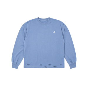 OEM Custom Full Sleeve Distressed Men's <b>shirts</b> Drop Shoulder Heavyweight Cotton Cutout Detail Urban Streetwear Vintage Washed - Product Image 4