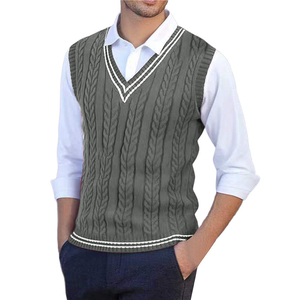 Pull en tricot acrylique respirant, haut sans manches léger, pull pour homme très vendu, pull en tricot confortable - Product Image 3