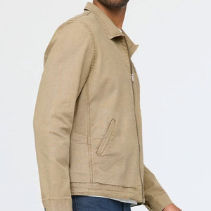 Blouson bomber en toile imperméable de couleur unie, style zippé, vente en gros à prix abordable pour la vente en ligne - Product Image 4