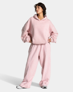 Ensemble de survêtement deux pièces pour femme, imprimé léopard délavé à l'acide, 100 % coton, coupe oversize, style streetwear, éco-responsable, blanc - Product Image 3