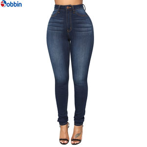 Jeans de mezclilla de algodón premium OEM personalizados para mujer, de cintura alta, súper ajustados, elásticos, en varios colores. - Product Image 4