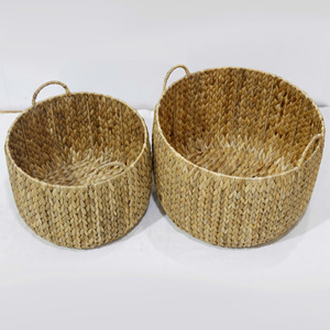 Juego de 2 Cestas de Almacenamiento Multifuncionales Hechas a Mano con Jacinto de Agua, Diseño Tejido Ecológico para Frutas y Maquillaje - Product Image 2