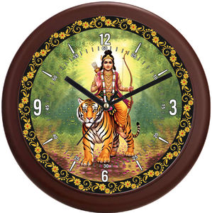 Reloj de Pared de Cuarzo Silencioso Lord Ayyappa con Impresión Personalizada para Decoración Espiritual del Hogar y Templo - Regalo de Graduación y Día de la Madre - Product Image 1