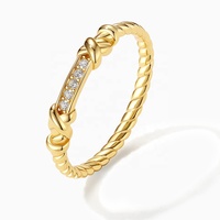 Rocknagosa — bague en argent sterling 18k, bijoux classique en zircon cubique, anneau torsadé, vente en gros