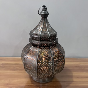 Moroccan Style Iron Design Lantern Vintage Hollow Carved <b>Decorative</b> <b>Table</b> Model L539 for Ramadan Eid Home <b>Decoration</b> - Product Image 4