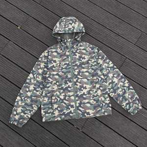Custom Winter Hooded Heavyweight Polyester Reflective Transfer Sublimation Printing Logo <b>Camo</b> Reversible Breathable Windbreaker - Product Image 1