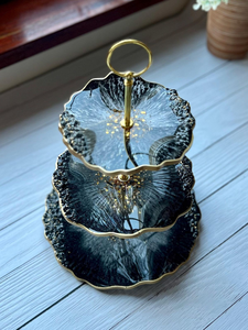 UO Decorative <b>3</b>-<b>Tier</b> Resin Handmade Eco-Friendly Round <b>Cake</b> <b>Stand</b> Sweet Tables Elegant Dessert Pedestal Weddings Anniversary - Product Image 5