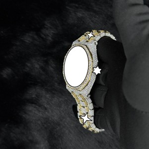 นาฬิกาข้อมือวินเทจสแตนเลสสตีลประดับเพชรโมอิสซาไนต์เต็มเรือน ระบบจักรกล ดีไซน์หรูหรา หน้าปัดอนาล็อก รุ่นลิมิเต็ดอิดิชั่น - Product Image 6