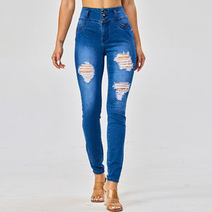 Jeans de Mezclilla Elásticos y Transpirables de Algodón para Mujer, de Alta Calidad y Más Vendidos, con Logotipo Personalizado, Tallas Grandes, a la Moda - Product Image 6