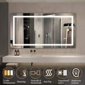 Modern Frameless 60\" X 32\" LED Bathroom Mirror Anti-Fog Touch Sensor Wall Mirror for <b>Vanity</b> Dressing-for Bathroom <b>Bedroom</b> - Product Image 3