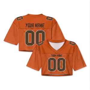 Camiseta Corta de Mujer con Cuello en V Bordada Personalizada al por Mayor, Jersey Corto de Poliéster para Mujer, OEM, Manga Corta - Product Image 2