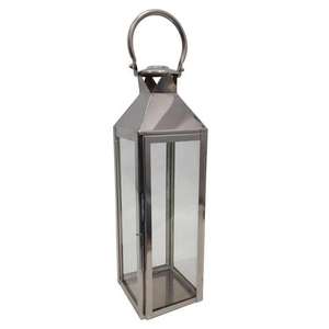 Farol decorativo de hierro para el hogar con asa, acabado en óxido, estilo antiguo, portavelas y soporte para velas de té, farol de metal. - Product Image 5