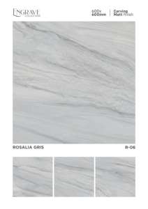 Azulejos de porcelana contemporáneos de 60x60 cm con textura mate tallada para interiores con un toque natural y una expresión superficial elegante. - Product Image 5