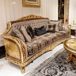 Luxury Classic Royal Traditional Durable <b>Wood</b> <b>Sofa</b> Set Sponge Filling for Apartment Living Room Furniture Amangiri Indonesia - Product Image 1
