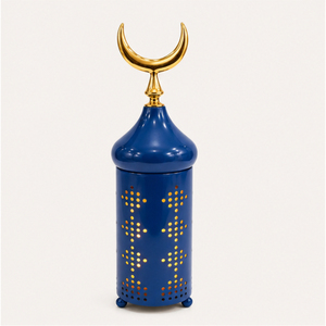 Luxury Ramadan Minaret Decoration Metal Iron Table Centerpiece Islamic Eid Mubarak Candle <b>Lantern</b> Holder with <b>Gold</b> Crescent Moon - Product Image 1