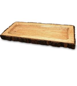 Bandeja de Almacenamiento Rectangular de Madera 50x40x30cm de un Solo Nivel, Pulida y Tallada, Clásica, Apta para Lavavajillas, para Uso en la Cocina - Product Image 1