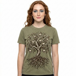 Camiseta con Gráfico Personalizado para Mujer, Diseño de Medicina Folclórica Zombi, Estampado de Hierbas Ocultas, Camiseta de Algodón, Venta al Por Mayor, Fábrica de Ropa Femenina - Product Image 4