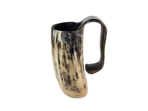 Jarra Artesanal de Cuerno para Beber, Estilo Vikingo Medieval, Color Marfil Medianoche, Hecha a Mano, Rústica, para Bar, Coleccionable, Regalo para el Hogar y el Bar - Product Image 1