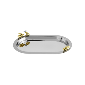 Plateaux en métal au design élégant, taille et forme personnalisées, plateau de service alimentaire argenté pour table, utilisations dans les hôtels et les mariages - Product Image 2