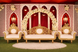 Mughal Inspired Elegant Detachable Wooden Mirror <b>Backdrop</b> <b>Frames</b> Customized Color London Designer Handmade Stage Dcor Factory - Product Image 3