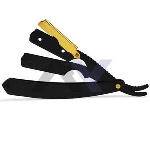 Premium Gold Clip <b>Swing</b> Lock Barber Razo Stainless Steel Straight Edge Shaving Razor High Quality Professional Salon Razor with - Product Image 1