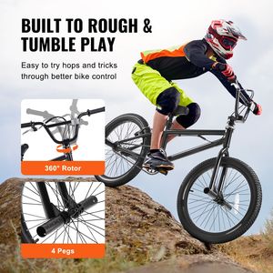 จักรยาน BMX ขนาดล้อ 20 นิ้ว สำหรับแข่งขัน พร้อมโรเตอร์หมุนได้ 360 องศา และเพ็ก 4 จุด ระดับขั้นสูง สำหรับผู้เริ่มต้นและนักปั่นมืออาชีพ - Product Image 3