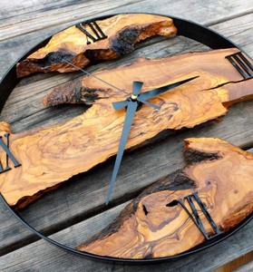 Handcrafted Olive Wood Wall <b>Clock</b> 16 Natural <b>Live</b> Edge Rustic Home Decor At Cheap Price - Product Image 2