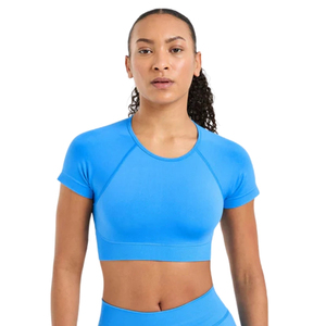 Top Deportivo Sin Costuras para Mujer, Camiseta Deportiva Elástica, Suave y Cómoda, Transpirable, para Gimnasio, Entrenamiento, Fitness, Ropa Deportiva al por Mayor - Product Image 3