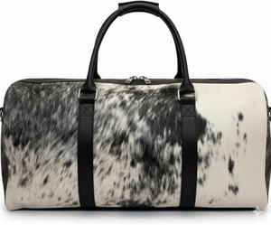 Sac de voyage en cuir véritable OEM avec poils, léger, grande capacité, pour week-end, bagage à main LHODB-0157 - Product Image 3