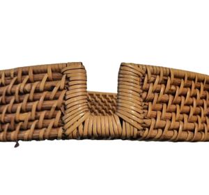 Plateau de service rond en rotin tressé avec séparateur, plateau à collation en osier tressé pour fruits, pain, desserts et moments de thé, fabriqué au Vietnam - Product Image 3