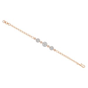 Pulsera de Oro Rosa con Diamantes de 0.60 Ct, Corte Brillante Redondo, Engaste Circular, Pulsera de Lujo para Mujer - Product Image 3
