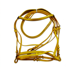 Bridon d'endurance équestre en PVC véritable/de qualité supérieure, bicolore, imperméable, avec rênes à poignée en caoutchouc et PVC robuste - Product Image 2