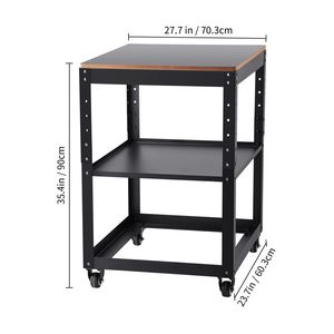 Supporto per Pialla a Tre Livelli Regolabili in Altezza, Capacità 45 kg, con 4 Ruote Stabili per Carichi Pesanti, Tavolo di Stoccaggio - Product Image 5